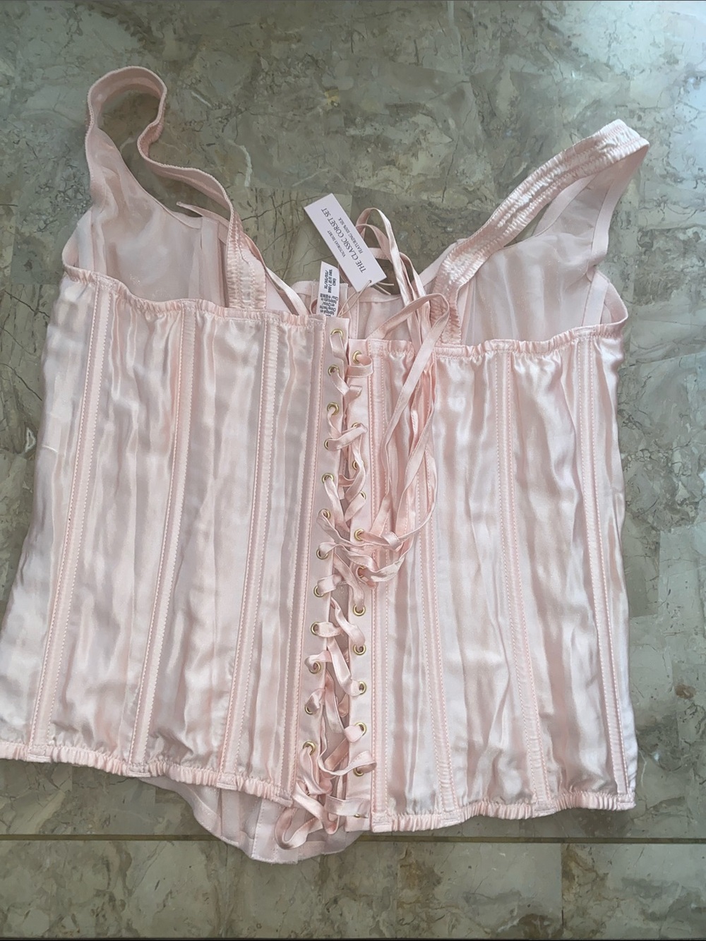 Victoria's Secret Pale Pink Satin Corset Camisole